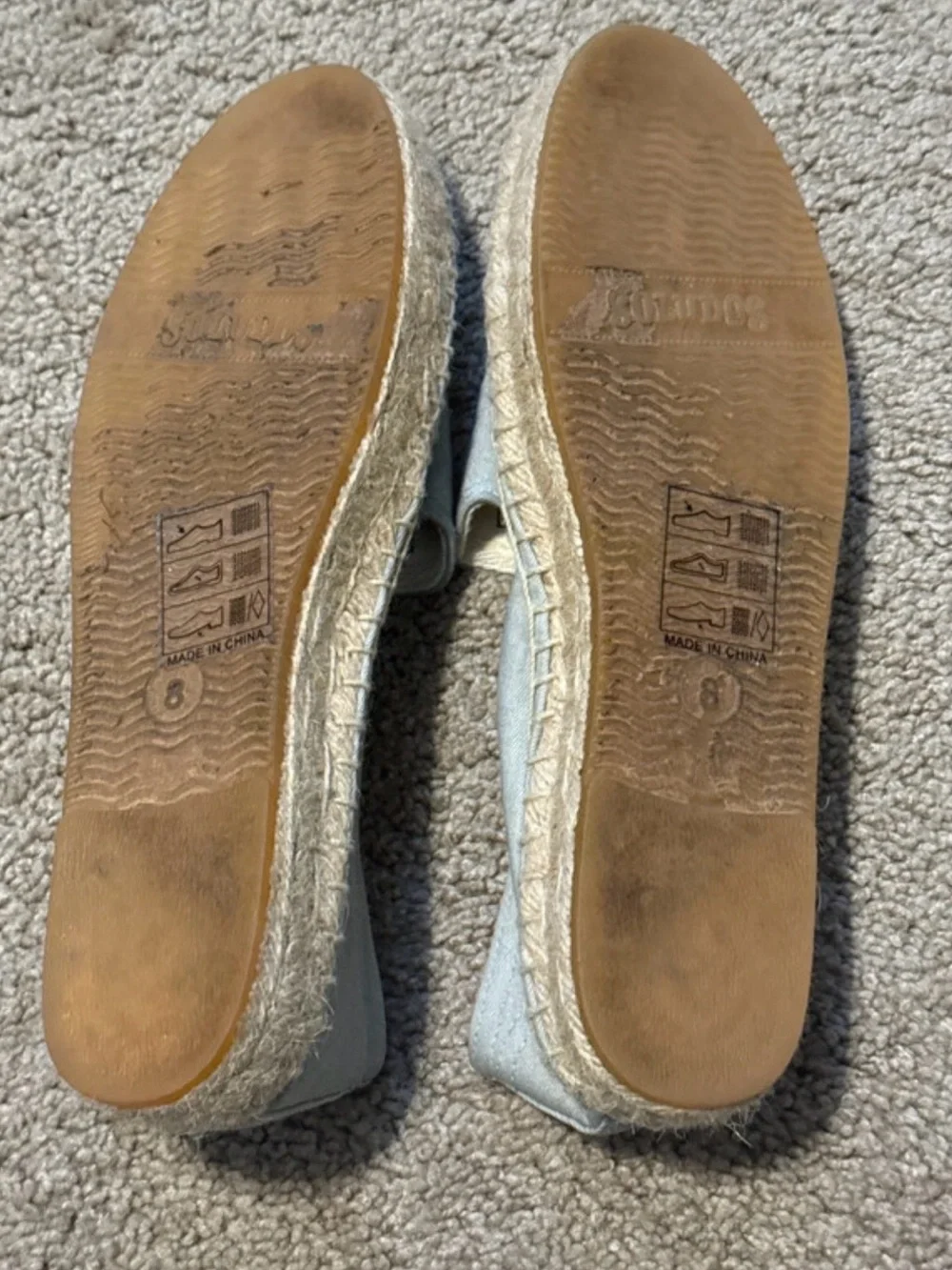 Soludos Pale Blue Embroidered Bottle Espadrille Flats